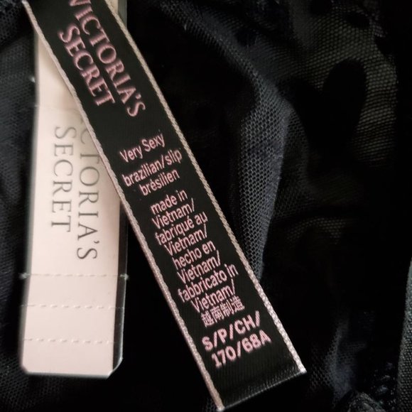 VICTORIA'S SECRET BLACK VELVET BRAZILIAN PANTY - Picture 4 of 5